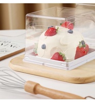 Jante transparente jetable en plastique PET Mini bouffée gâteau fraise conteneur Milleuca boîte d'emballage à usage alimentaire pour gâteau au fromage