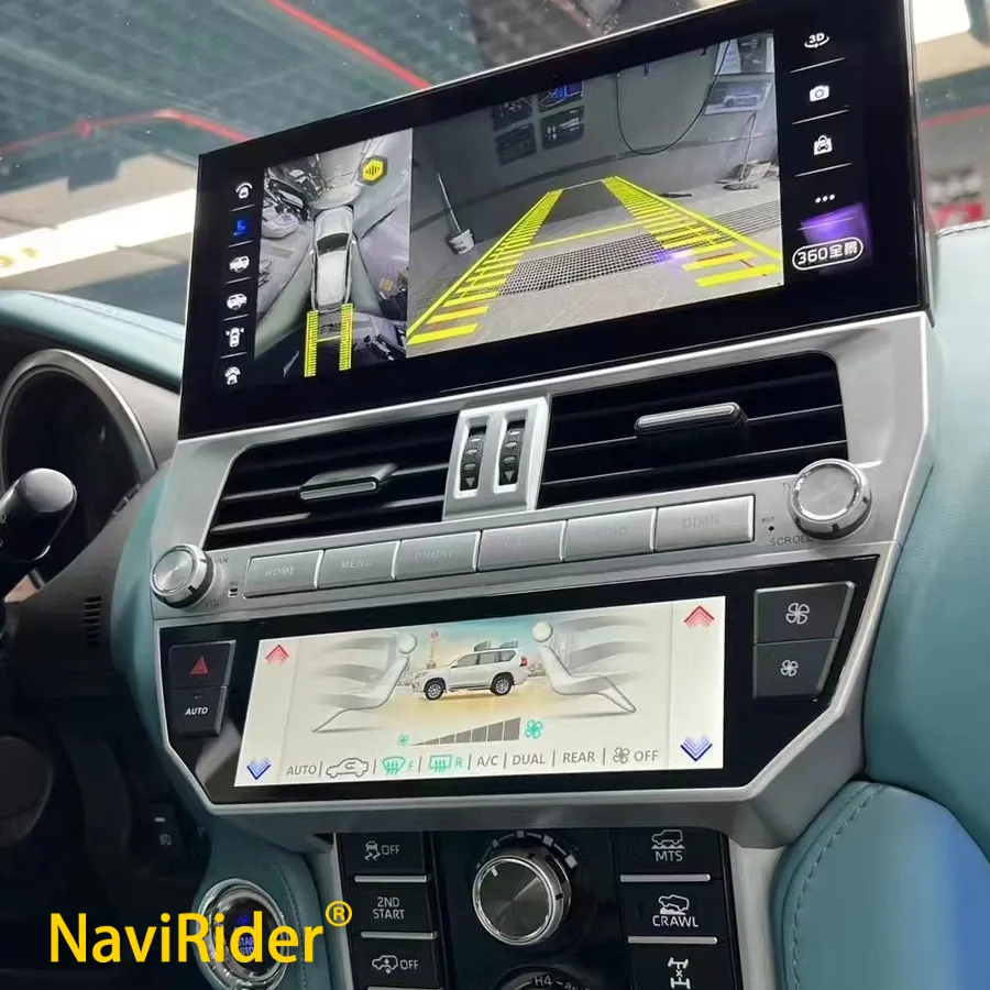 12,3 "Android Car Radio Multimedia Video Player para Toyota Land Cruiser Prado 150 2018-2022 GPS Carplay unidad principal con Panel de CA