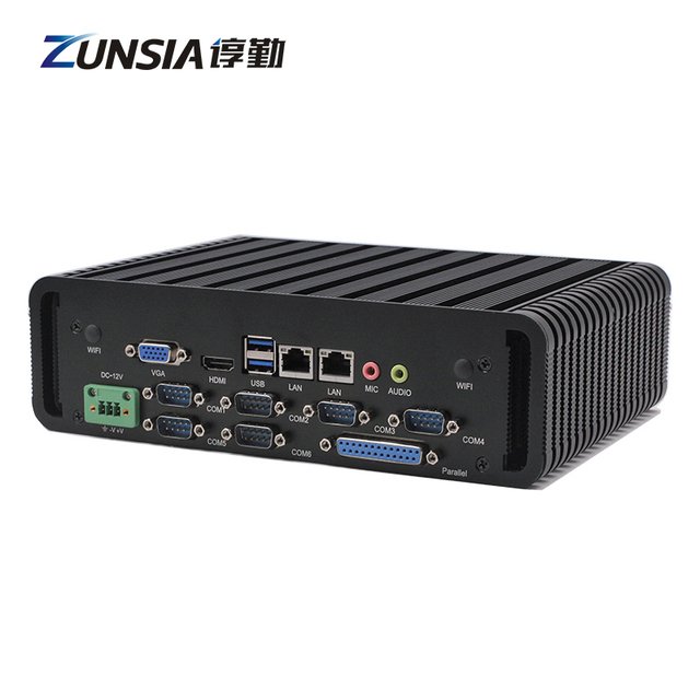 Intel Core I3 I5 I7 Mini Vehicle Pc 8gb Ram 128gb Ssd 500g HDD Dual Lan Car Computer with Power Cord and Pcie Slot