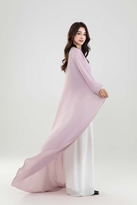 Bescheiden designer stijl moslim dames 2-delige set met doorschijnende cape en maxi jurk, aanpasbaar - Product Image 3