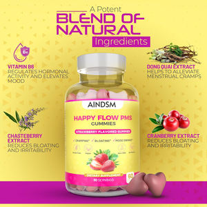 Hot Sale Women Hormon Blance PMS Gummies Vitamin Vegan PMS Gummy for Cramping & Bloating & Mood <b>Swings</b> Relief PMS Gummy - Product Image 5