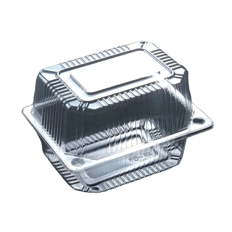 플라스틱 힌지 식품 용기 내구성 작은 빵 상자 투명 케이크 상자 PET 맞춤형 스탬핑 환경 수락