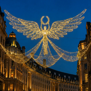 Lumières LED 2D à motif d'ange pour poteaux de rue et décoration de Noël extérieure - Product Image 1