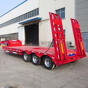 Fábrica 3 <span class=keywords><strong>Ejes</strong></span> 70 Ton 40 Ft 40 Ton 50 Tons Cargador Extensible Hidráulico <span class=keywords><strong>Usado</strong></span> Lowbed Truck Lowboy Low Bed Semirremolque para la venta - Product Image 2