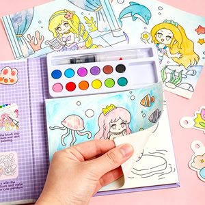 Set di Pittura per Bambini con Pennelli ad Acqua, Kit di Colori ad Acquerello e Gouache, Note Adesive da Colorare, Set per Dipingere Fai-da-Te - Product Image 2