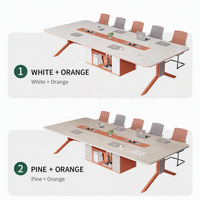 Table de formation moderne avec modules de bureau encastrés pour les présentations et la collaboration d'équipe