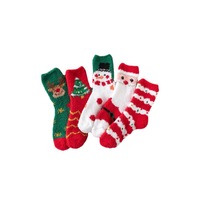 Chaussettes pantoufles fantaisie en peluche pour Noël, chaussettes d'intérieur douillettes et chaudes pour l'hiver, cadeau familial