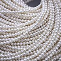 Chaîne de perles d'eau douce semi-finies, 3,5-4 mm, forme riz, forte brillance