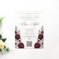 Premium Hochwertige Papier-Hochzeitseinladungsbox mit Heißprägung und 2mm Individuell Bedrucktem Klarem Acryl-Einleger