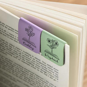 Marque-pages en cuir magnétique personnalisés en vrac, marque-pages à fleurs <span class=keywords><strong>de</strong></span> <span class=keywords><strong>naissance</strong></span>, accessoire pour carnet <span class=keywords><strong>de</strong></span> voyage, cadeaux pour les amoureux des livres - Product Image 4