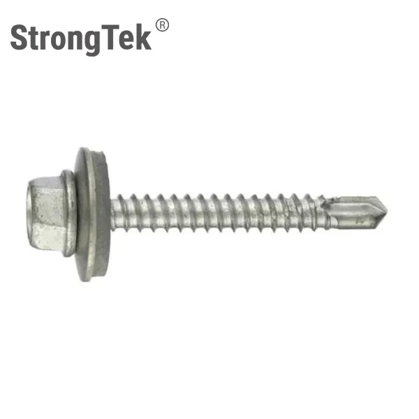 Hex washer head Bi-metal Self drilling screws SS 304 316 stainless steel with Steel drilling point bimetal self drilling screw