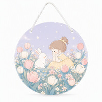 Acryl hangend bord houten deurplaat 7,9 inch ronde plaquette transparant acryl bord decor