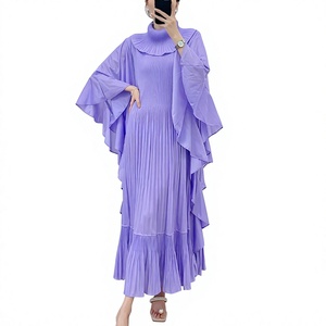 Elegante Abito Primaverile Stile Occidentale Asiatico per Donna, Moda Avanguardista con Balze e Arricciature, Lunghezza a Terra per Occasioni Diurne - Product Image 3