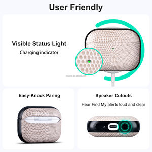 Funda de cuero PU con diseño de lagarto de lujo, a prueba de golpes, para <span class=keywords><strong>AirPods</strong></span> <span class=keywords><strong>Pro</strong></span> de <span class=keywords><strong>3</strong></span>.ª <span class=keywords><strong>generación</strong></span> - Product Image 3