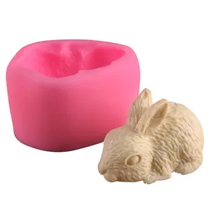 HY 3D 토끼 실리콘 금형 부활절 날 토끼 모양 퐁당 케이크 장식 금형 DIY 비누 촛불 금형 만들기