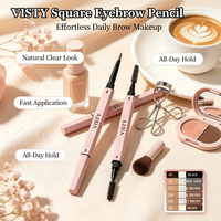Crayon à sourcils carré portable VISTY Private Label, facile à affûter, anti-bavures, maquillage naturel pour les sourcils, service OEM ODM tout-en-un