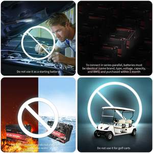 12.8V 300Ah LiFePO4 バッテリー BMS 充電式リン酸鉄リチウム電池 太陽エネルギー貯蔵バックアップ電源 RV キャンプ用 - Product Image 6