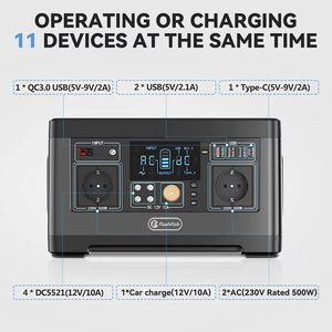 Flashfish P63 baterai <span class=keywords><strong>Lithium</strong></span> Ion 500w Generador <span class=keywords><strong>Solar</strong></span> De baterai luar ruangan Portable Power Station dengan Panel surya - Product Image 2