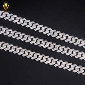 Khuyến mãi nóng - Dây chuyền và vòng tay kiểu Cuban Link mạ đá Moissanite VVS 10mm bạc 925, dành cho nam, vượt qua bài kiểm tra kim cương, phong cách Hip Hop, có chứng nhận GRA - Product Image 2