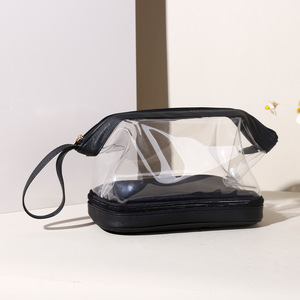 PVC <b>Makeup</b> Bag and Brush Canister Portable Travel Dry Wet Toiletry Purse Large Capacity Cosmetic Storage Organizer Bag <b>Case</b> - Product Image 2