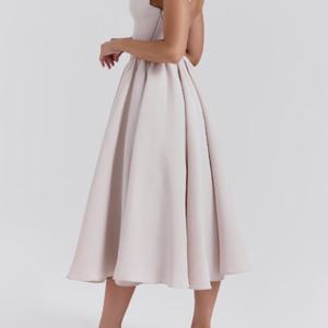 Robe Corset Midi Décontractée d'Été 2025 pour Femme – Nouvelle Collection Sans Manches, Conception Personnalisée avec Volants Tissés Tendance – Vente en Gros - Product Image 2