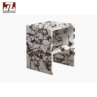 Table basse en marbre exquise avec meubles de salon veinés durables pour la décoration d'appartement de maison ou d'hôtel de villa