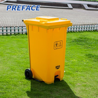 Poubelle extérieure sur roulettes personnalisée 100L/120L/240L/360L en plastique HDPE avec roue à frein, bouchon de vidange, écologique, grande capacité