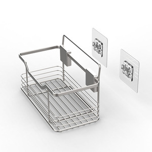 Bathroom Shower Caddy Basket Wall Mounted Adhesive Hanging Shower Caddy