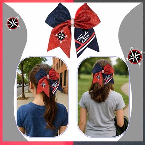 Fashion Sparkling Glitter Cheer Leading Hair Bow Glitter Grosgrain Ribbon Bows Hair Band Hair <b>Tie</b> for Girls and Women - Product Image 5