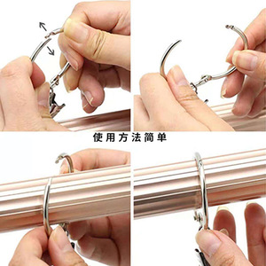 Anneaux de rideau avec clips 32MM 38MM 50MM, anneaux ouverts, style simple, installation facile pour rideaux et rideaux de douche - Product Image 2