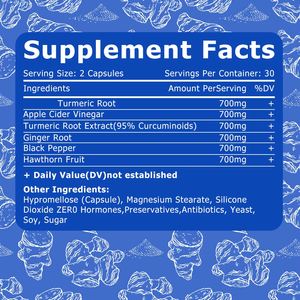 Capsules végétaliennes de curcuma et de gingembre à marque privée avec curcuma en poudre et vinaigre de cidre de pomme pour le soutien de la santé cardiaque - Product Image 2