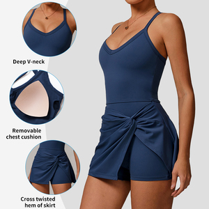 DLT8998 <span class=keywords><strong>abito</strong></span> da Golf <span class=keywords><strong>lungo</strong></span> Crossover di un pezzo con struttura in Shorts per gonne da Tennis senza maniche girocollo da donna - Product Image 3