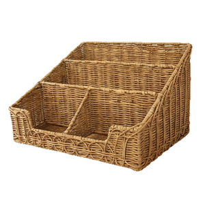 Handmade Wicker <b>Display</b> Holder Mail Organizer Countertop Wicker Mail Holder for Desk and Home Boho Rack Storage - Product Image 1