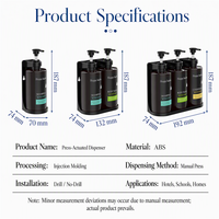Distributeur mural de savon liquide ABS durable à prix d'usine, triple tête pour shampoing, après-shampoing et lotion corporelle, anti-fuite
