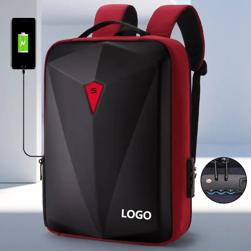 Hot selling custom 17.3 inch hard shell mochilas waterproof usb extra large anti theft business laptop bags back packs backpack