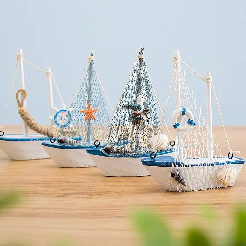 Modello di barca in legno stile mediterraneo modello di decorazione per la casa nave nave artigianato nautico Huaqi HYG01 kit modello nave in legno