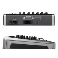 Mixer Audio Profesional Q6 6 Kanal dengan USB BT 5.0 Playback 99 Efek DSP 48V Phantom Power Output Utama AUX