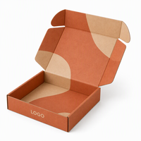 Individuelles Logo Zweifarbige Terrakotta-Versandbox Umweltfreundliche Flache Wellpappe Recycelbare Versandverpackung für Kleidung und Geschenke