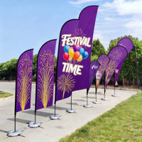 Banderoles volantes de sport en polyester personnalisées avec logo publicitaire Ronningstar, pour l'extérieur, drapeaux de plage
