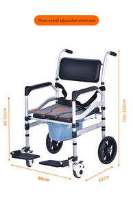 Vente chaude Ksitex Salle De Bains Commode Handicapé Patient Transfert <span class=keywords><strong>Douche</strong></span> Fauteuil Roulant Personnes Âgées Pot Chaise - Product Image 6