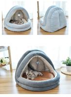 Gros fabricant OEM de luxe doux coussin chaud amovible pliant lit de chat maison