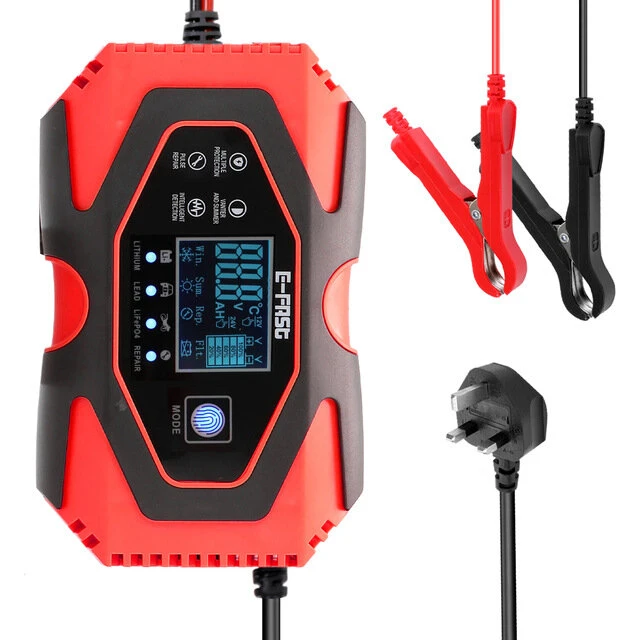 Car Battery Charger 12V/6A 24V/3A Fully Intelligent Pulse Repair Lead Acid Lithium Automatic Smart Battery Charger for LifePO4
