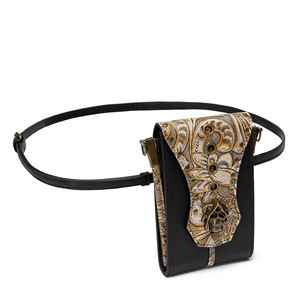 Mini borsa americana per cellulare retrò con rivetti in rilievo piccola borsa Tote a spalla singola in pelle di vacchetta - Product Image 3