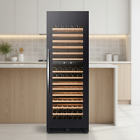 Réfrigérateur à vin de luxe 450L 90 bouteilles à double zone avec compresseur, éclairage LED et écran tactile réglable