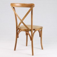 Chaise de salle à manger d'extérieur en bois massif de style nordique avec dossier en rotin, non pliable, pour mariage et banquet