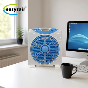 耐久性のある220Vプラスチック製ミニ電気ボックステーブルファン10インチスタンド折りたたみ式低騒音35-39 DB空冷ファン家庭用 - Product Image 1