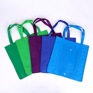 Borsa Tote Industriale Portatile Pieghevole in Tessuto Non Tessuto con Tasca Esterna e Bottone <span class=keywords><strong>a</strong></span> Pressione per Abbigliamento Aziendale e Retail - Product Image 2