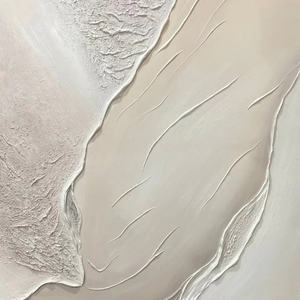 Grande toile acrylique abstraite moderne, art mural fait main avec cadre en aluminium pour salon et chambre à coucher - Product Image 5