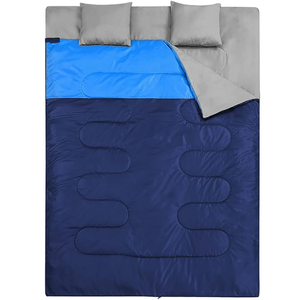 Saco <span class=keywords><strong>de</strong></span> <span class=keywords><strong>Dormir</strong></span> para 2 Personas, Impermeable, <span class=keywords><strong>de</strong></span> Franela <span class=keywords><strong>de</strong></span> Algodón, Ligero, Portátil, Cálido, para Clima Frío, para Acampar en Familia, Hacer Senderismo - Product Image 1