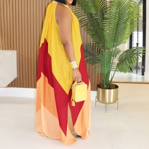 Vestidos de Verano Holgados sin Mangas con Cuello en V y Combinación de Colores para Mujer - Product Image 2